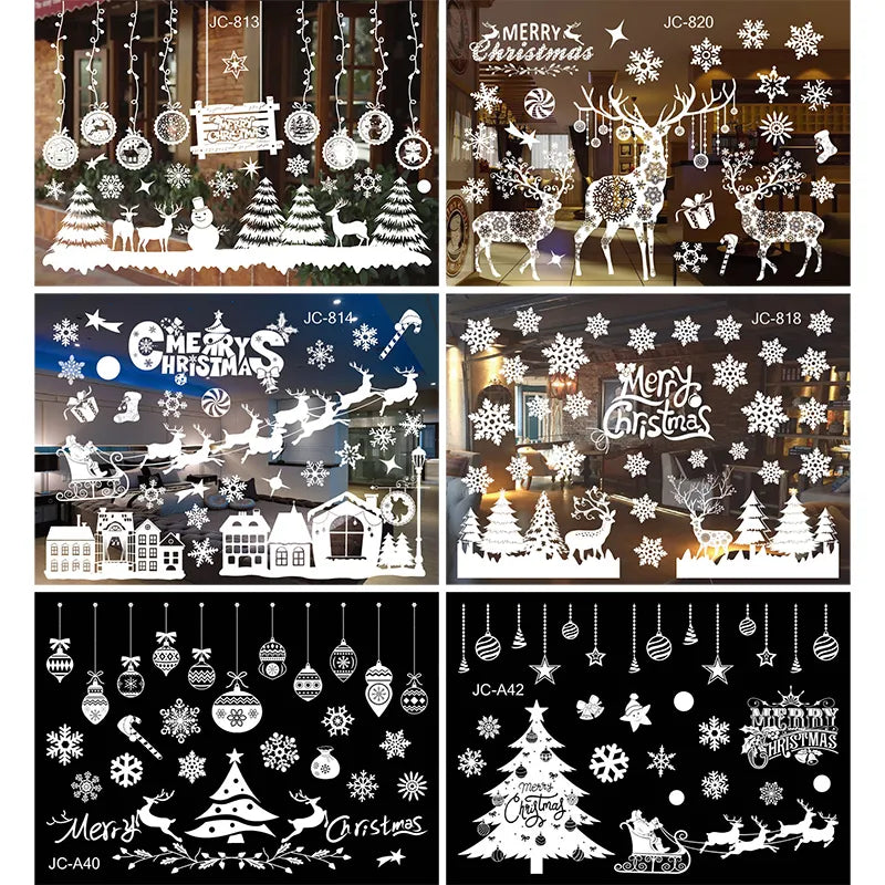 Christmas Window Stickers Christmas Wall Sticker Kids Room Wall Decals Merry Christmas Decorations For Home New Year Stickers