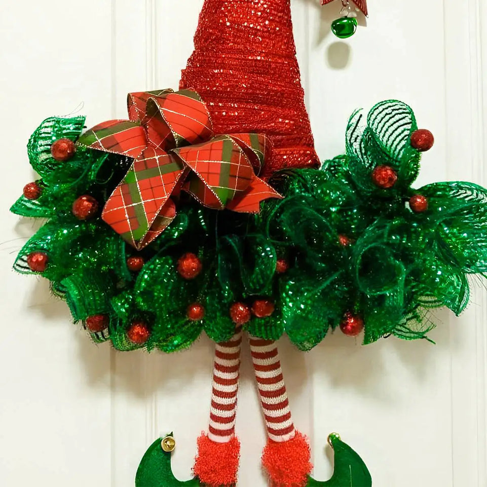 2023 Christmas Crystal Gauze Ribbons Christmas Tree Decorations for Home Door Navidad Noel Kerst Gifts Happy New Year 2024