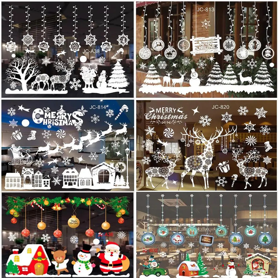 Christmas Window Stickers Christmas Wall Sticker Kids Room Wall Decals Merry Christmas Decorations For Home New Year Stickers